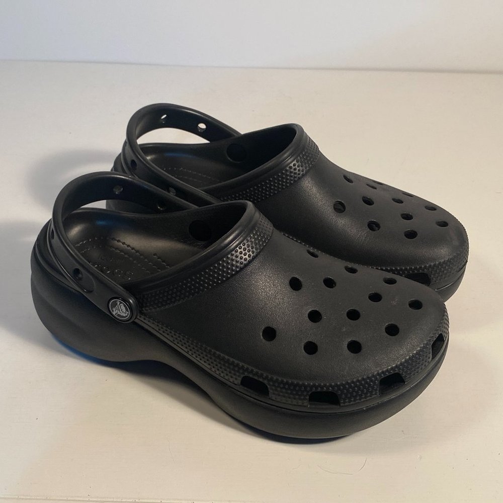 Crocs Iconic Comfort Black Croslite Platform Crush Women Size 8